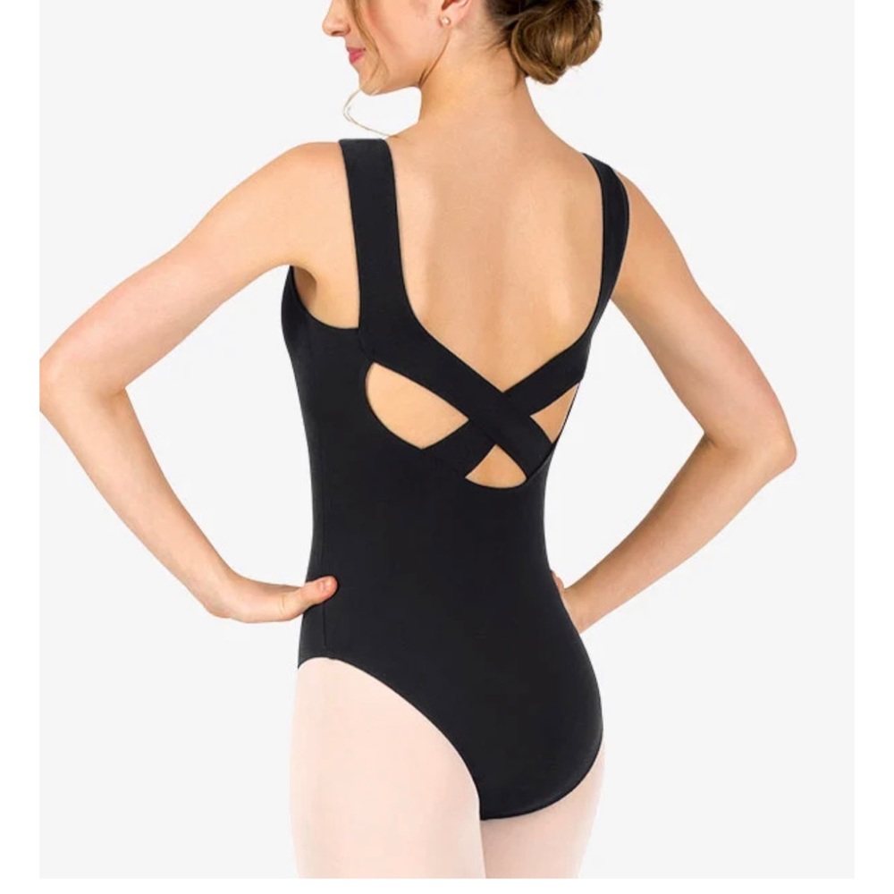 NWT Natalie Couture Womens Crisscross Back Tank Leotard